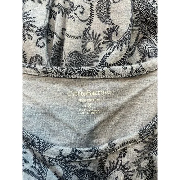 2 pc Lot Croft & Barrow Long Sleeve Shirts Womens Sz 1X Paisley Abstract Pattern - Picture 12 of 16